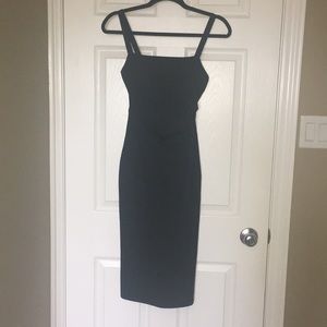 NWOT VICI midi black dress with side split